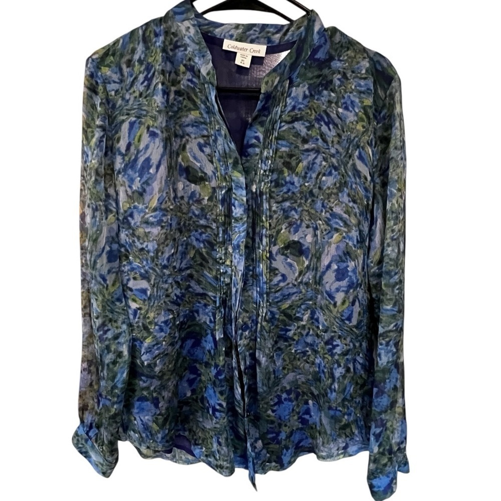 ColdWater Creek Blue Green Women's Top - Picture 1 of 5